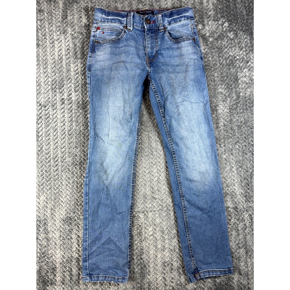 Tommy Hilfiger Straight Leg Jeans Boys 10 Blue Denim Cotton Stretch Mid Rsie